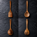 4-Piece Teak Wood Cooking Utensil Set